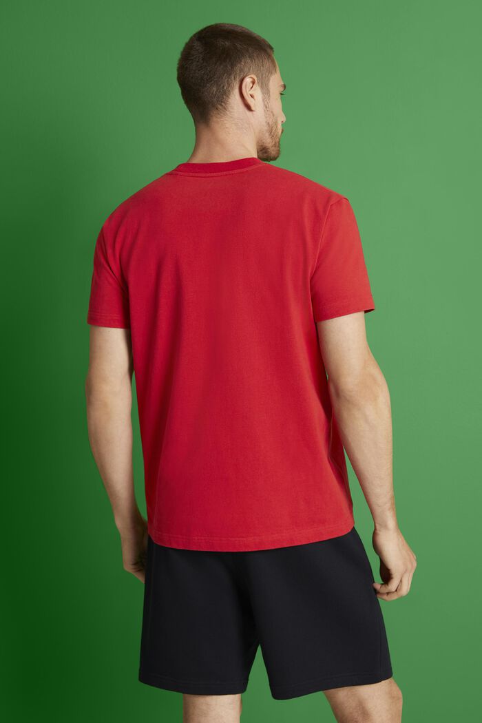 Unisex tričko s logem, z bavlněného žerzeje, RED, detail image number 3