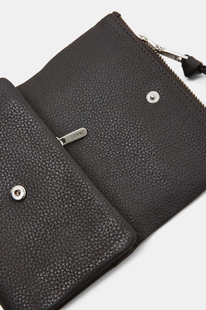 Skládací kožená peněženka, DARK GREY, detail image number 1