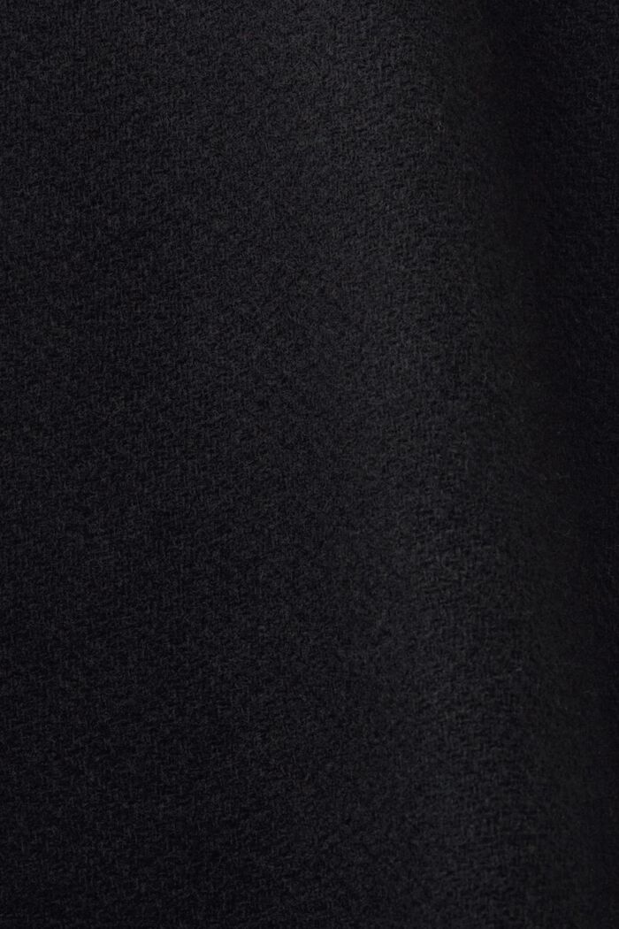 Kabát z vlněné směsi, s odnímatelnou kapucí, BLACK, detail image number 5