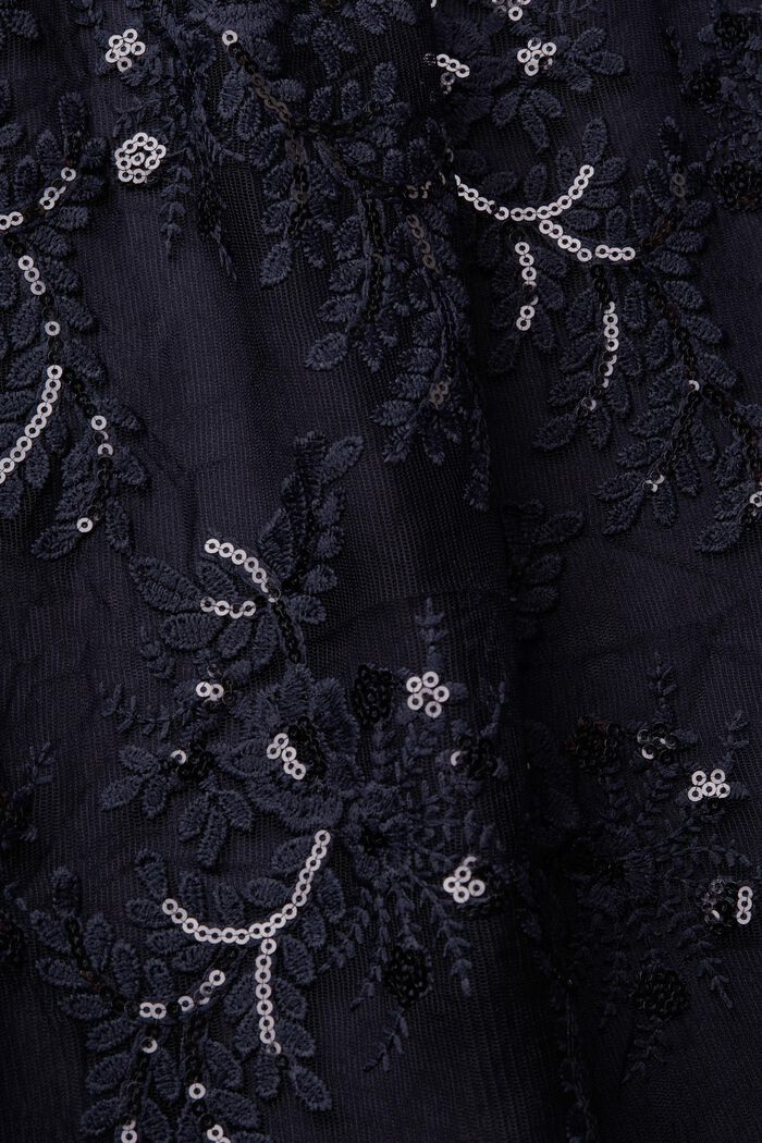 Midi sukně s vyšívanými květy, NAVY, detail image number 5