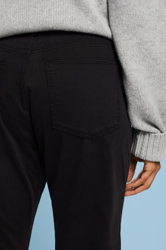 Keprové kalhoty se střihem Slim Fit, BLACK, detail image number 4