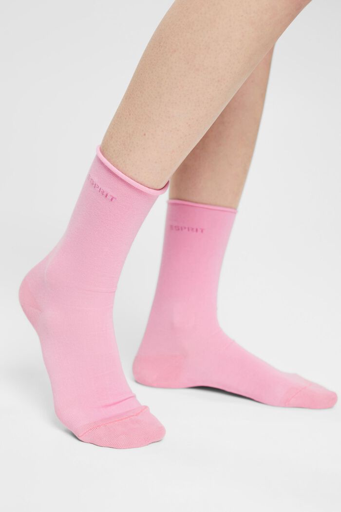 Ponožky se srolovanými náplety, ze směsi s bavlnou