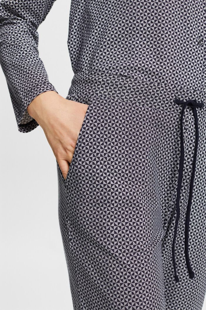 Žerzejové kalhoty s potiskem a krajkou, NAVY, detail image number 2