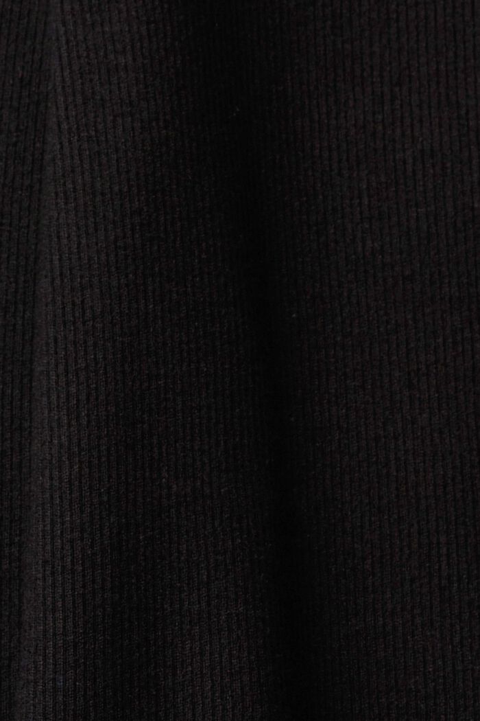 Kalhoty z žebrové pleteniny, vysoký pas, BLACK, detail image number 1
