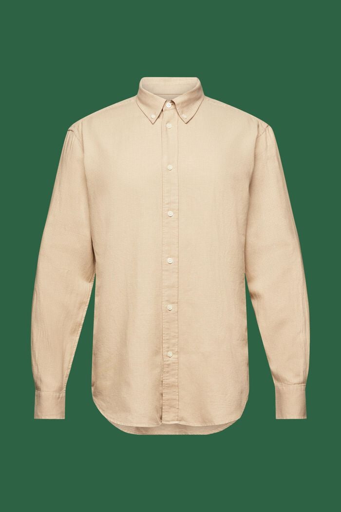 Bavlněné košile s drobným kárem, střih Regular Fit, BEIGE, detail image number 6