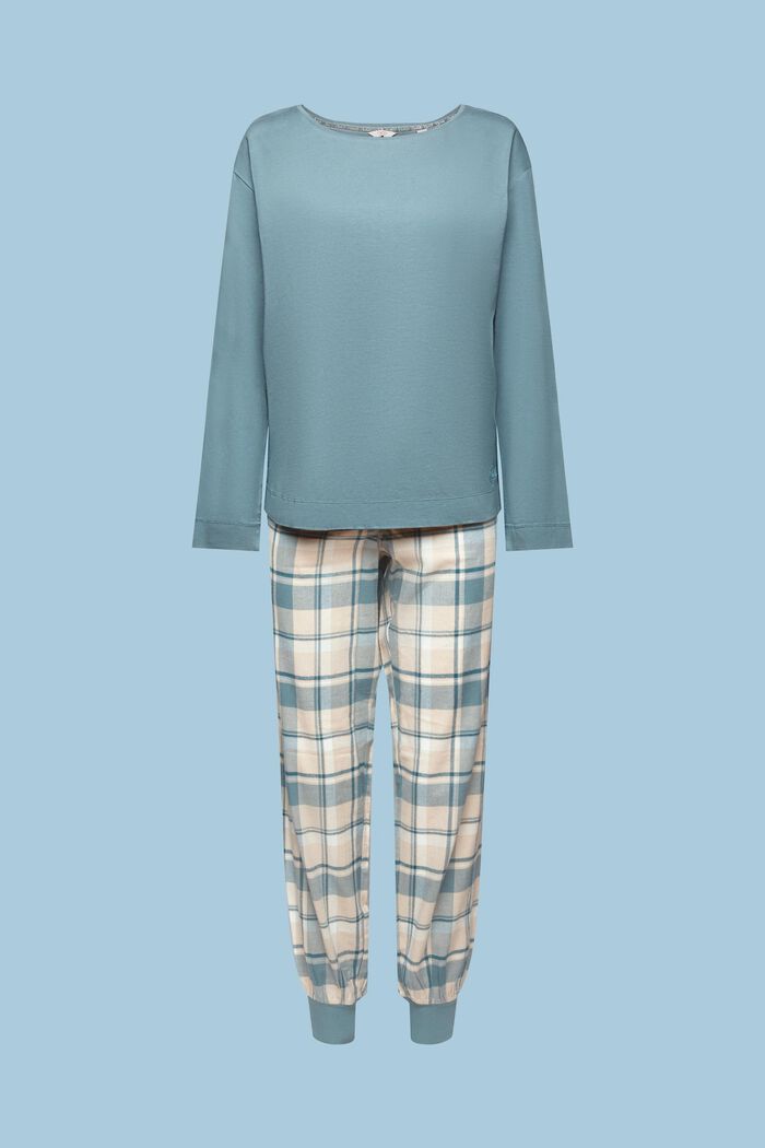 Pyžamová souprava z károvaného flanelu, NEW TEAL BLUE, detail image number 5