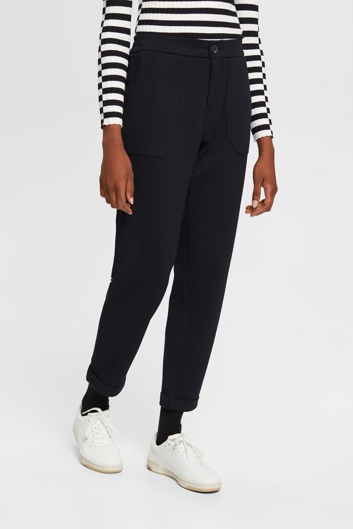 Kalhoty v joggingovém stylu, středně vysoký pas, BLACK, detail image number 1