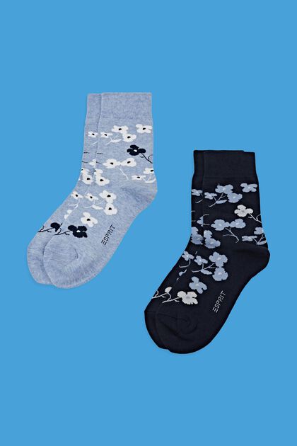 Ponožky s květovaným vzorem, 2 páry v balení
