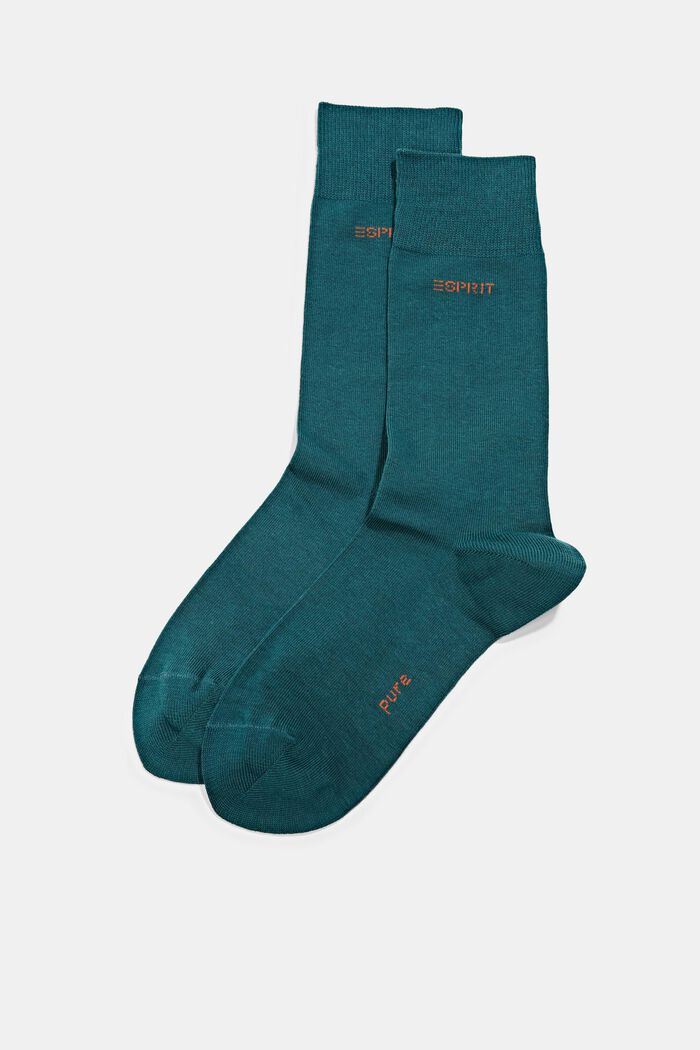 2 páry ponožek, bio bavlna, PETROL, detail image number 0