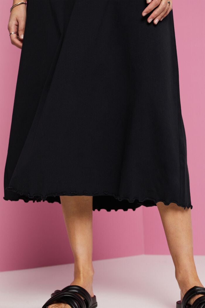 Žerzejová midi sukně, udržitelná bavlna, BLACK, detail image number 4