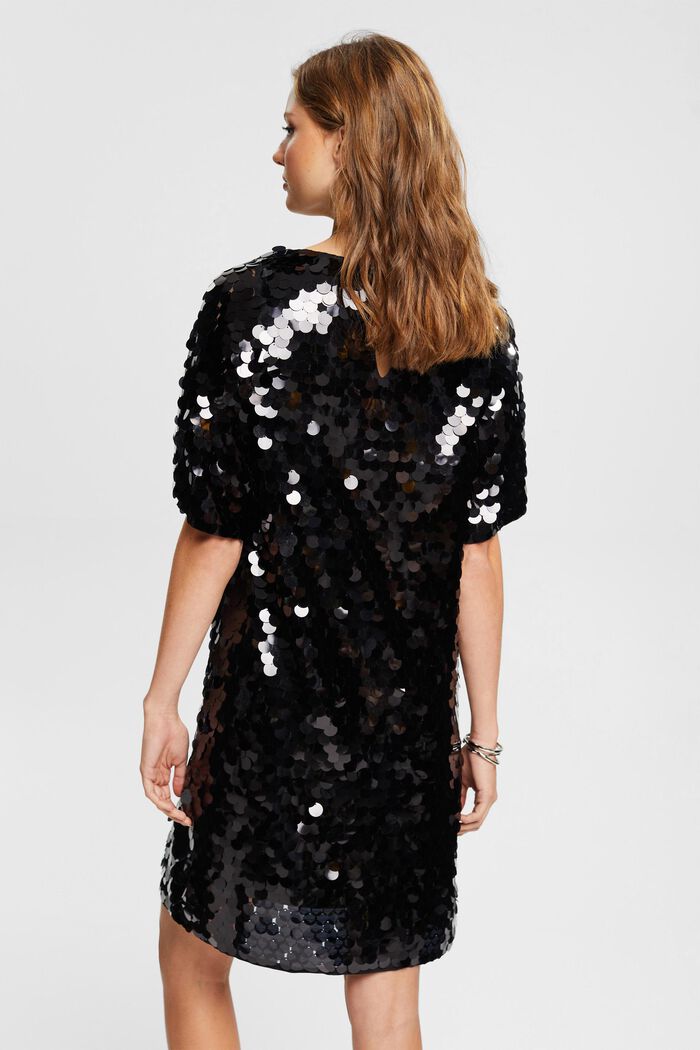 Mini šaty s velikými flitry LENZING™ ECOVERO™, BLACK, detail image number 3