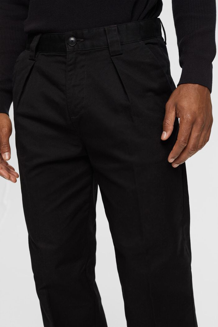 Kalhoty chino se širokým střihem, BLACK, detail image number 0