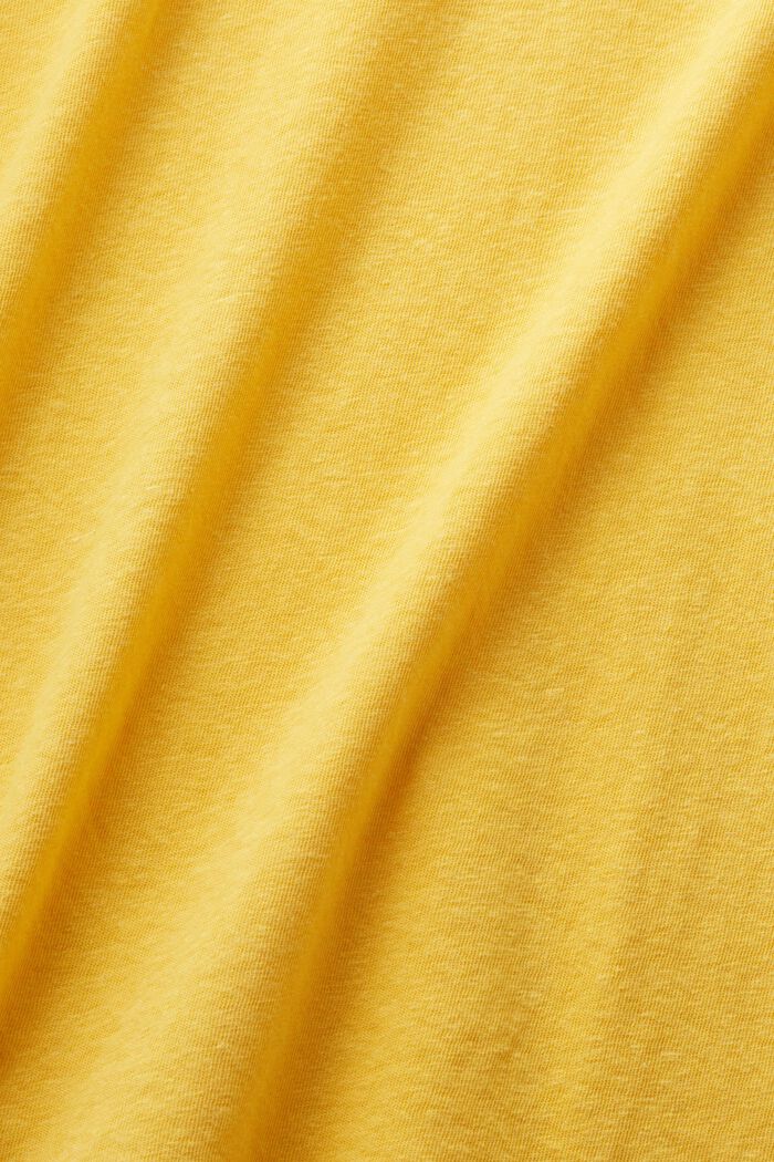 Tričko ze směsi bavlny a lnu, SUNFLOWER YELLOW, detail image number 4