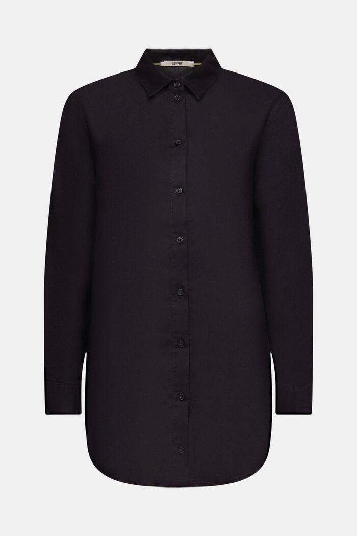 Košile ze lnu s bavlnou, BLACK, detail image number 6