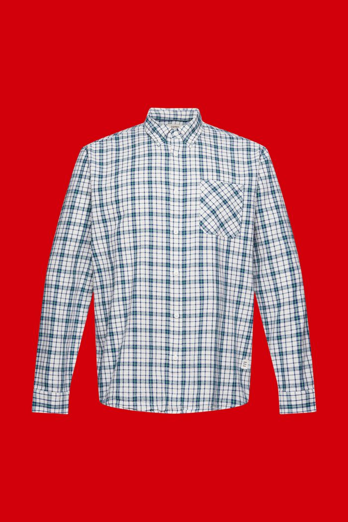 Kostkovaná košile z udržitelné bavlny, OFF WHITE, detail image number 6