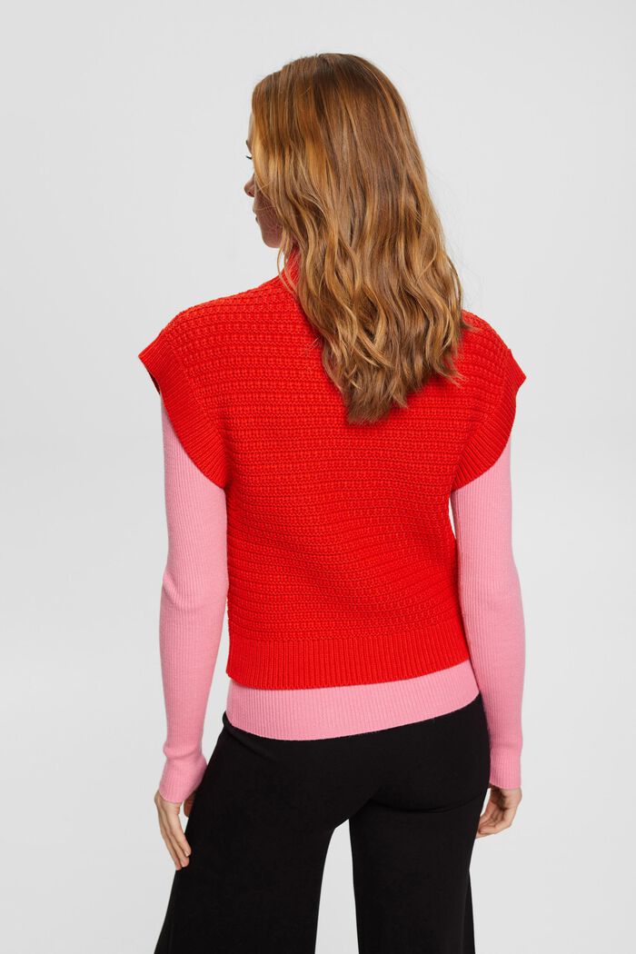 Pletený pulovr bez rukávů, RED, detail image number 3