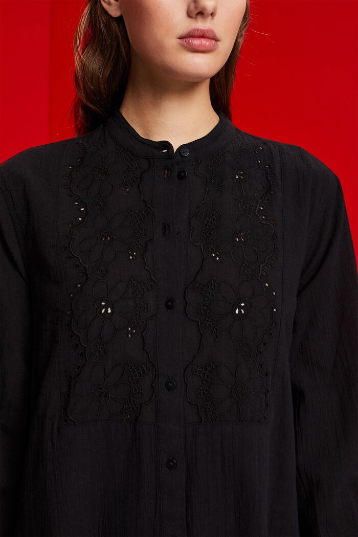 Vyšívané tričkové šaty, BLACK, detail image number 2