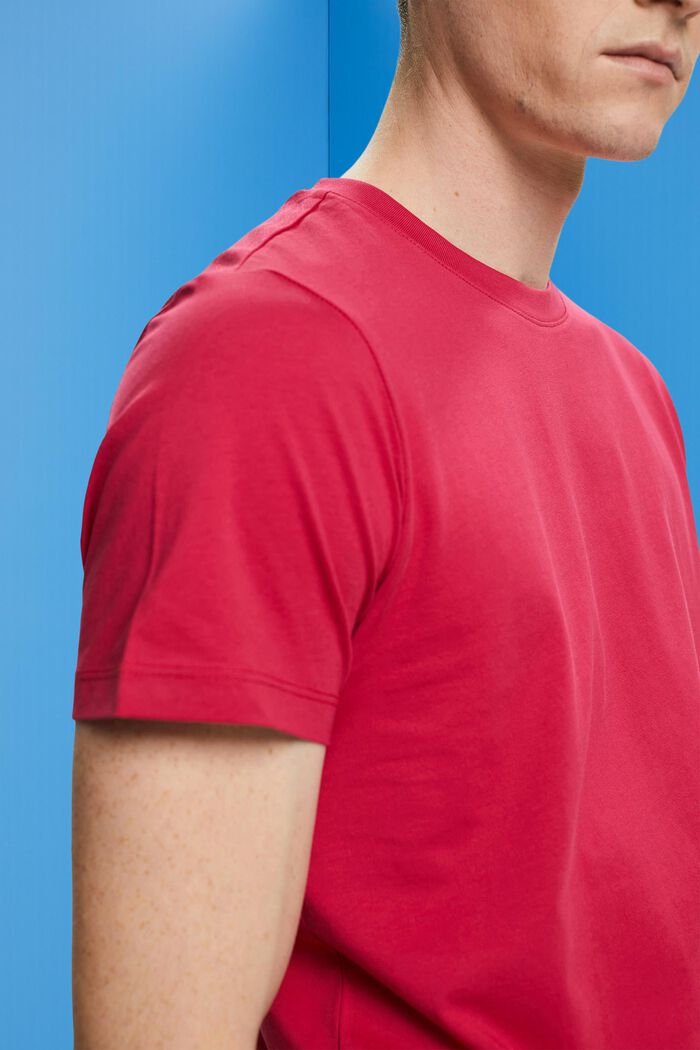 Žerzejové tričko s kulatým výstřihem, DARK PINK, detail image number 1
