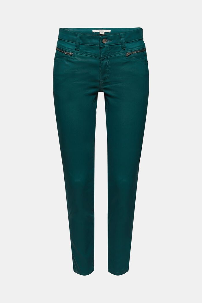 Povrstvené kalhoty se zipy, DARK TEAL GREEN, detail image number 7