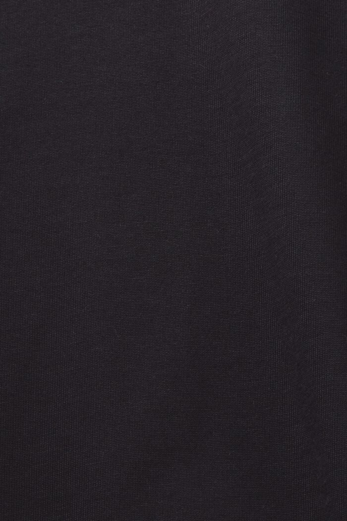 Žerzejové tričko se špičatým výstřihem, 100% bavlna, BLACK, detail image number 5