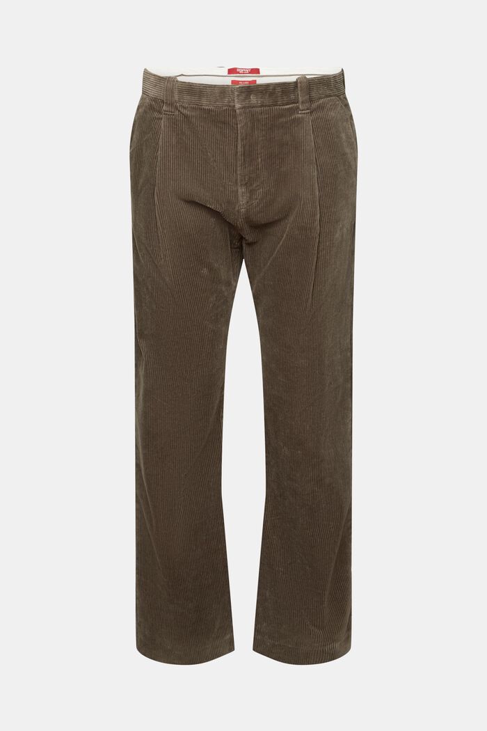 Manšestrové kalhoty se širokými nohavicemi, BROWN GREY, detail image number 7