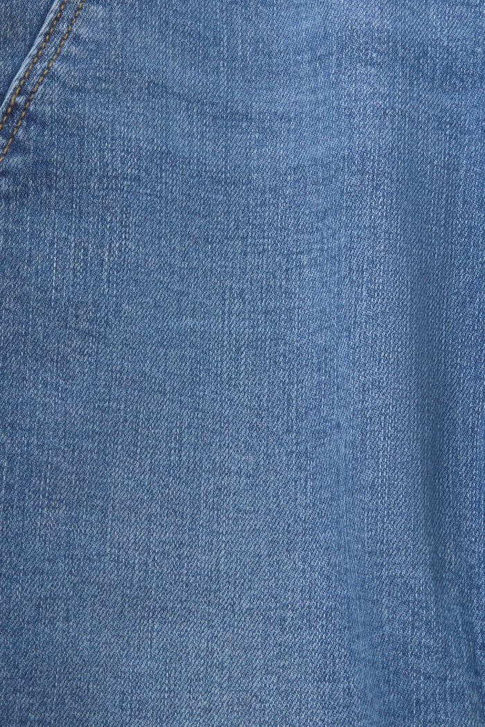 Úzké skinny džíny se středně vysokým pasem a kapsami na zip, BLUE MEDIUM WASHED, detail image number 6