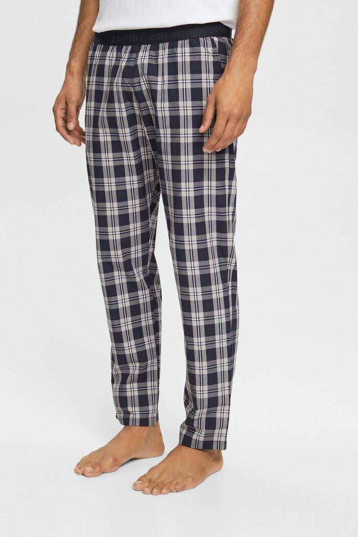 Kárované pyžamové kalhoty, NAVY, detail image number 1