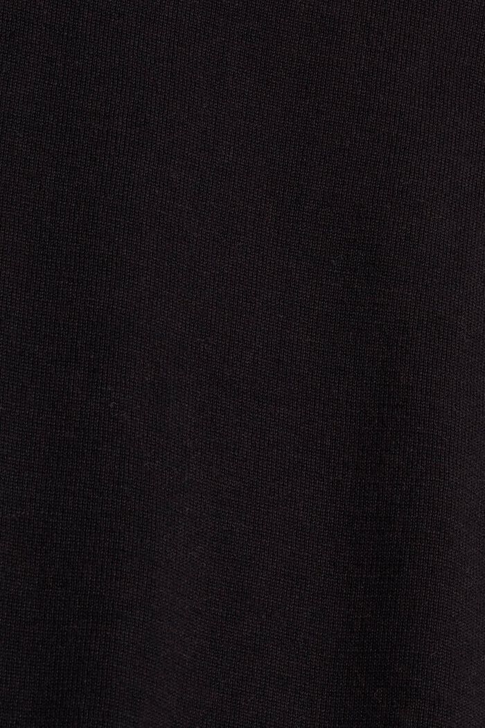 Pulovr z jemné pleteniny se srolovaným lemem, BLACK, detail image number 4