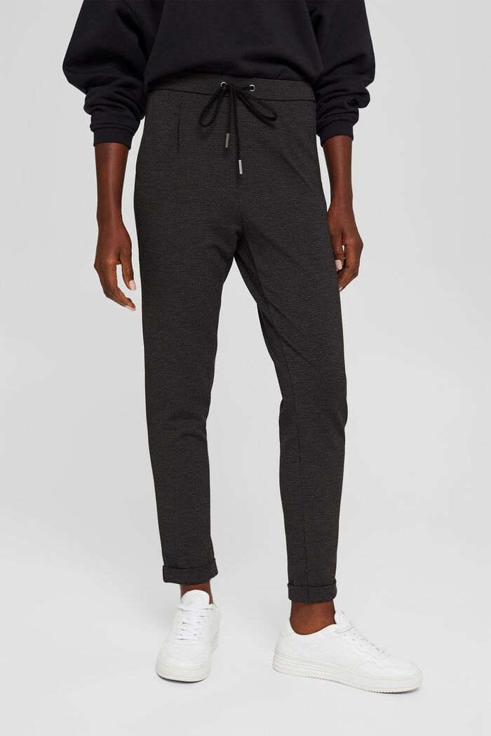 HOUNDSTOOTH mix + match joggingovém kalhoty, DARK GREY, detail image number 0