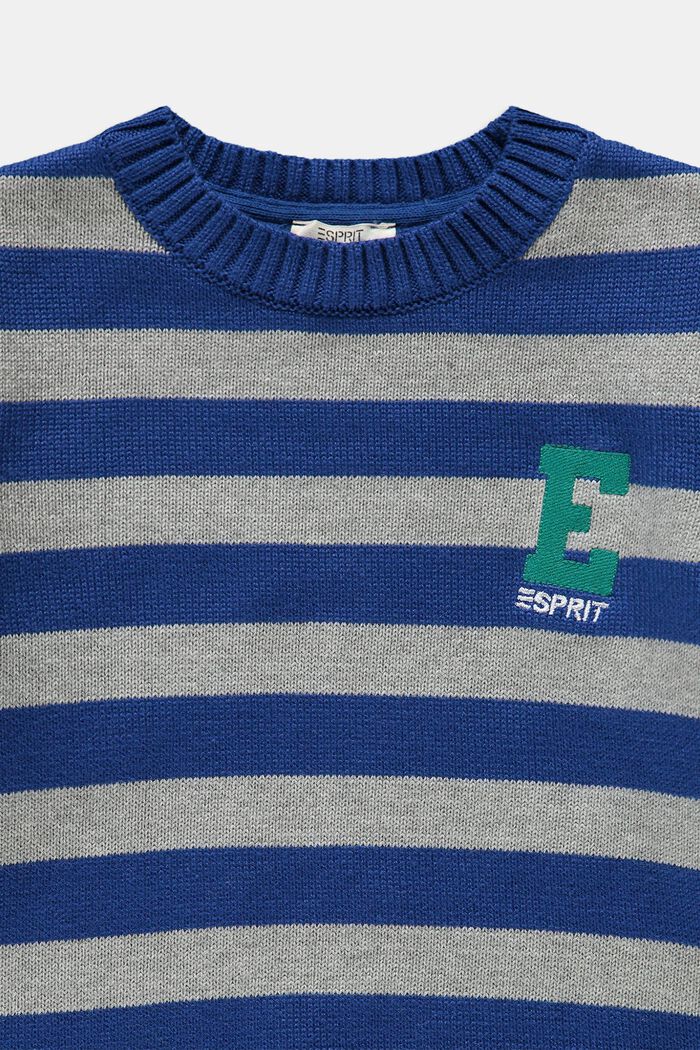Pruhovaný pulovr s vyšitým logem, BRIGHT BLUE, detail image number 2