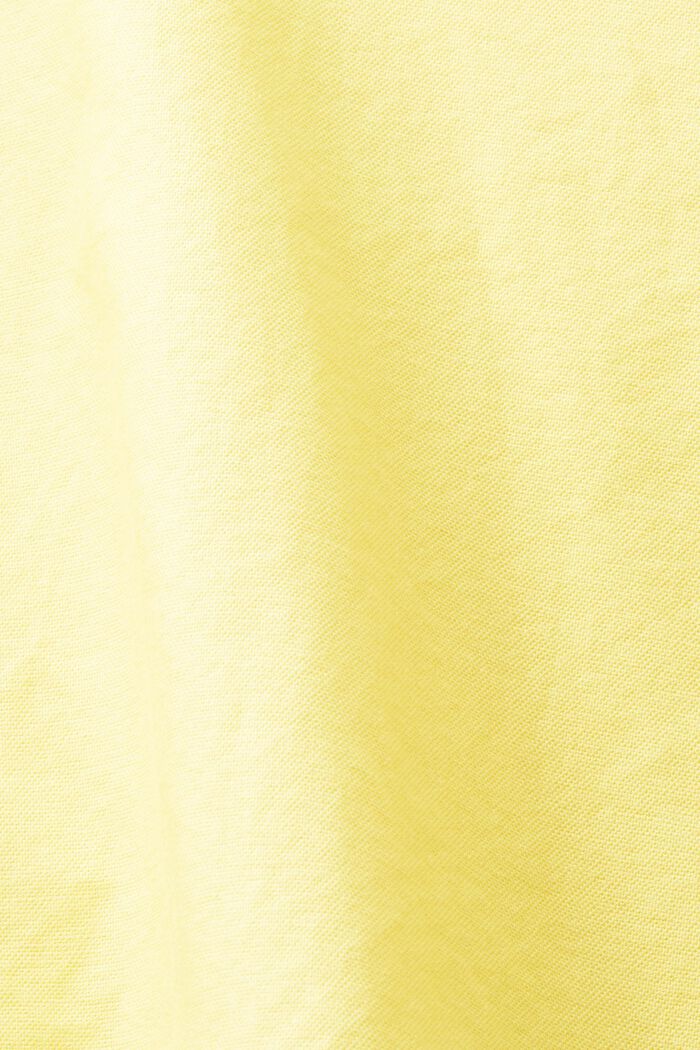 Košilová halenka z materiálu Oxford, LIME YELLOW, detail image number 5