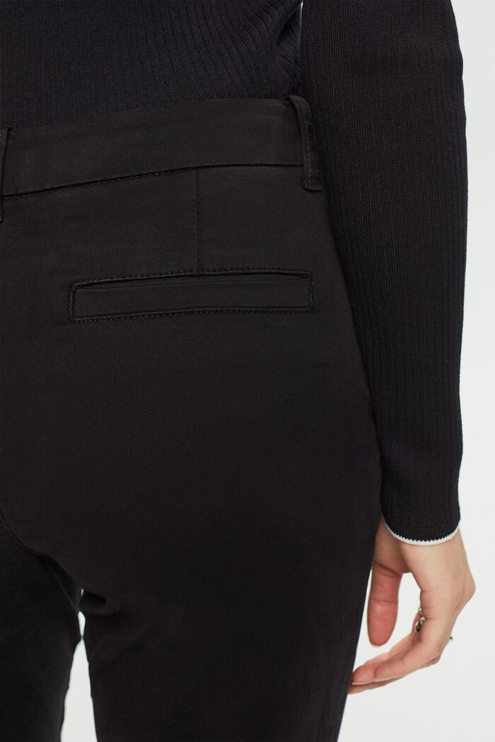 Strečové kalhoty chino, směs s bavlnou, BLACK, detail image number 4