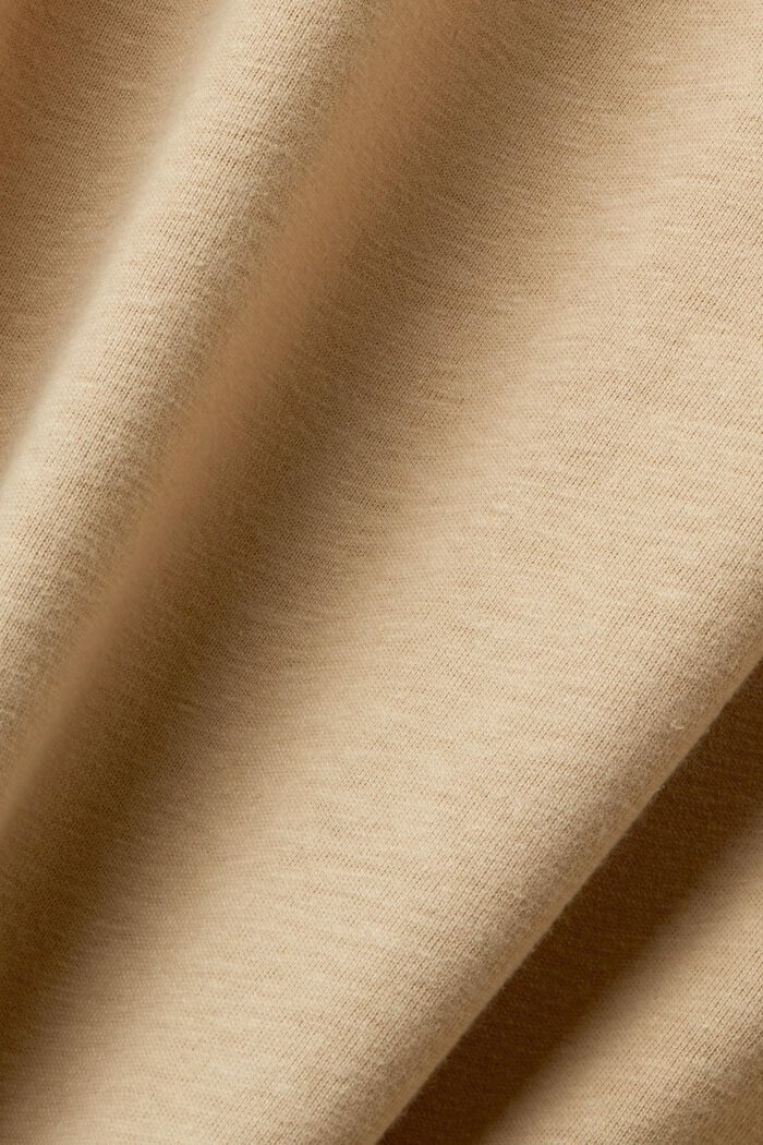 Tričko ze směsi bavlny a lnu, SAND, detail image number 5