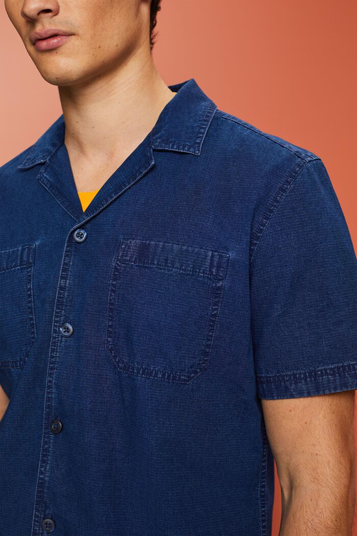 Džínová košile s krátkým rukávem, 100% bavlna, BLUE DARK WASHED, detail image number 2