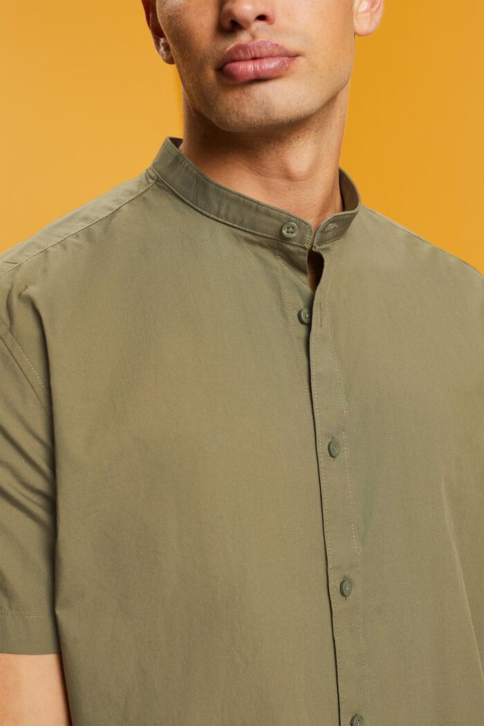 Bavlněná košile se stojáčkem, KHAKI GREEN, detail image number 2
