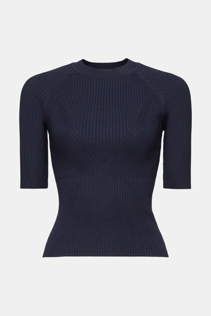 Žebrový pulovr s krátkým rukávem, NAVY, detail image number 5