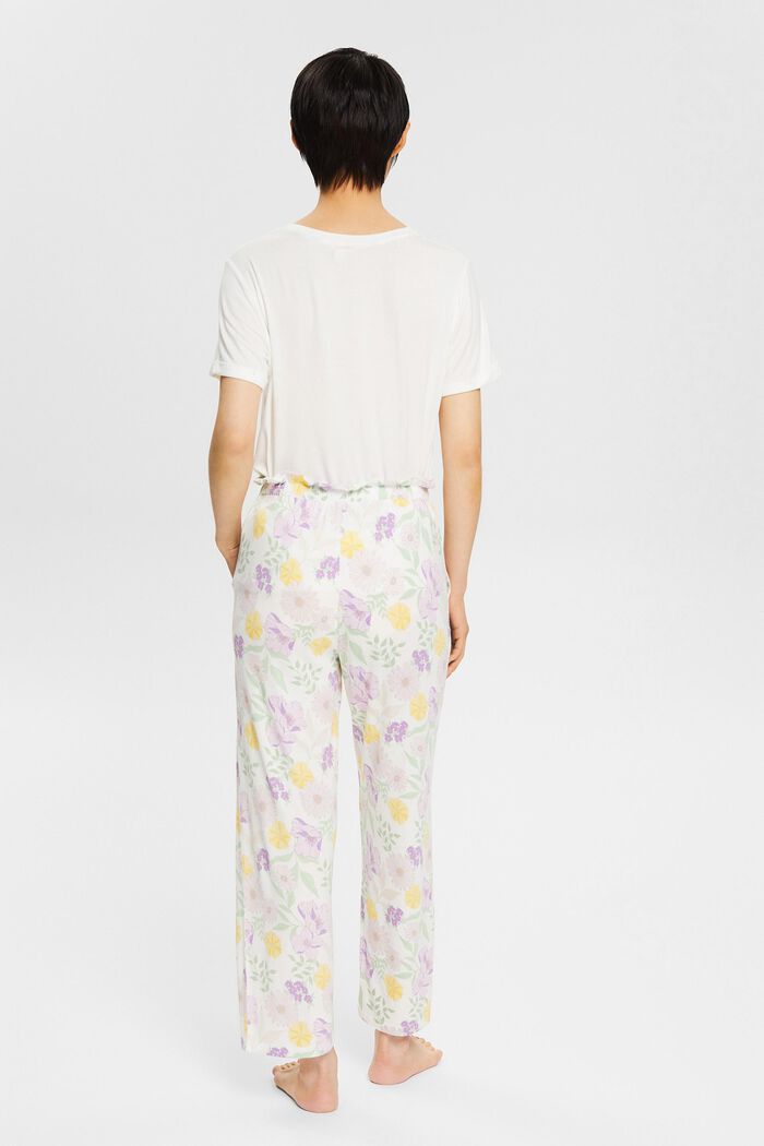 Pyžamové kalhoty s květovaným vzorem, LENZING™ ECOVERO™, OFF WHITE, detail image number 3