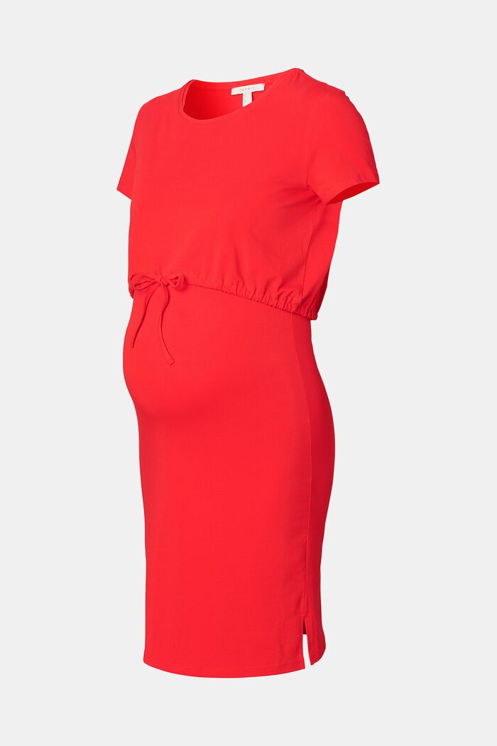Vrstvené šaty s úpravou pro kojení, bio bavlna, RED, overview