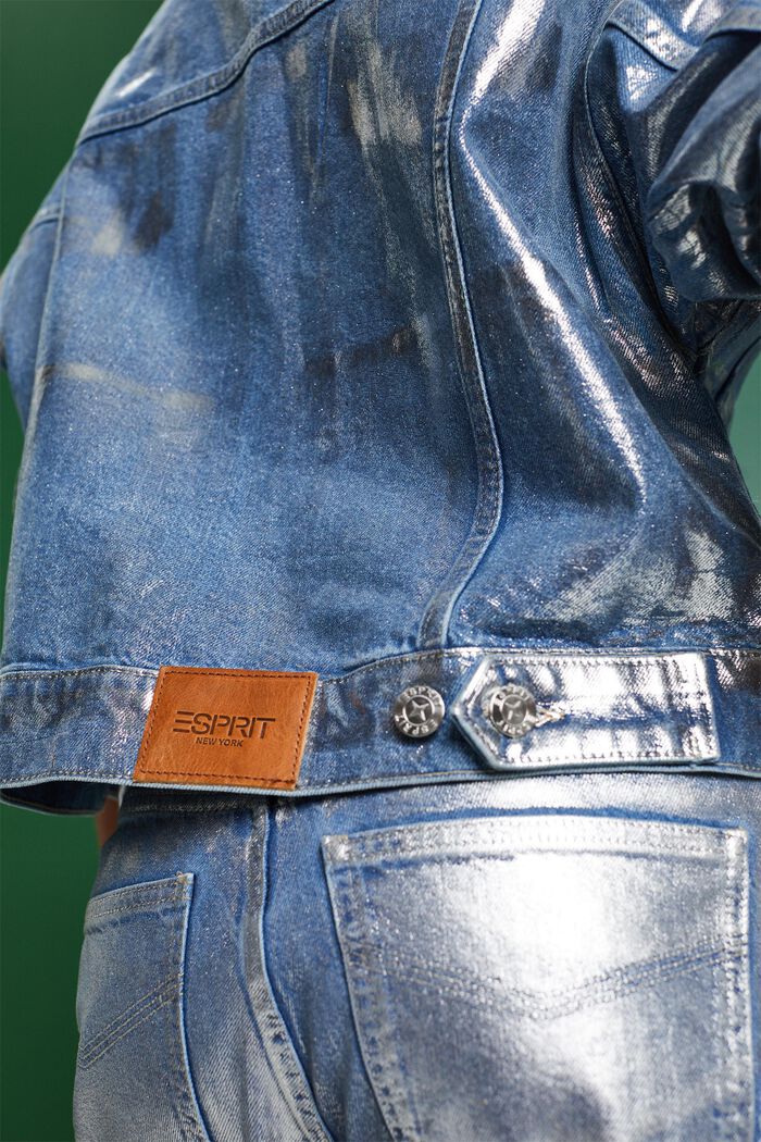 Metalická džínová bunda, GREY RINSE, detail image number 5