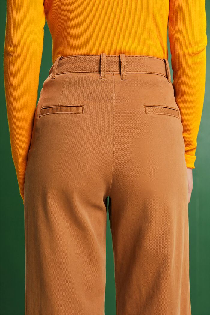 Kalhoty chino širokého střihu s vysokým pasem, CARAMEL, detail image number 4