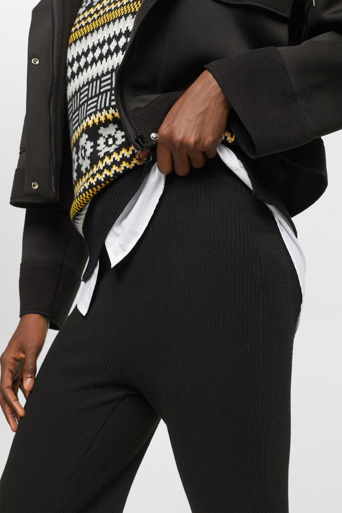 Kalhoty z žebrované pleteniny, BLACK, detail image number 2