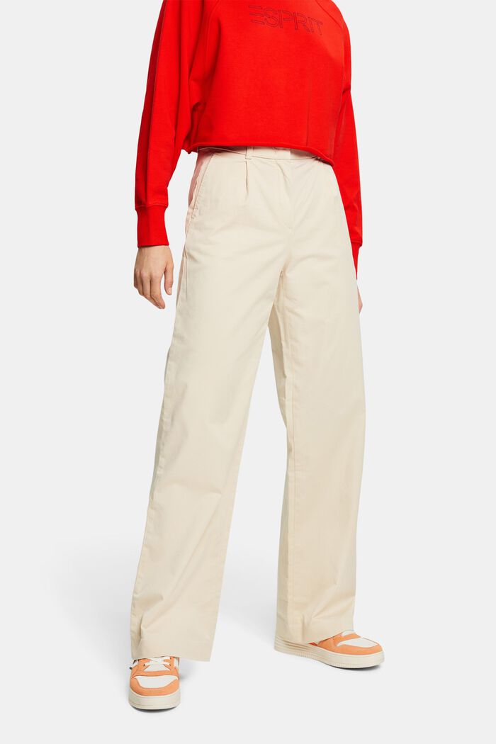Kalhoty chino se širokými nohavicemi, CREAM BEIGE, detail image number 0