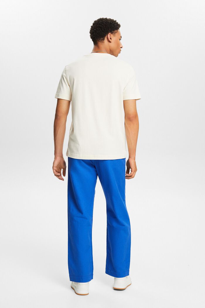 Rovné kalhoty ze směsi lnu a bavlny, BRIGHT BLUE, detail image number 2