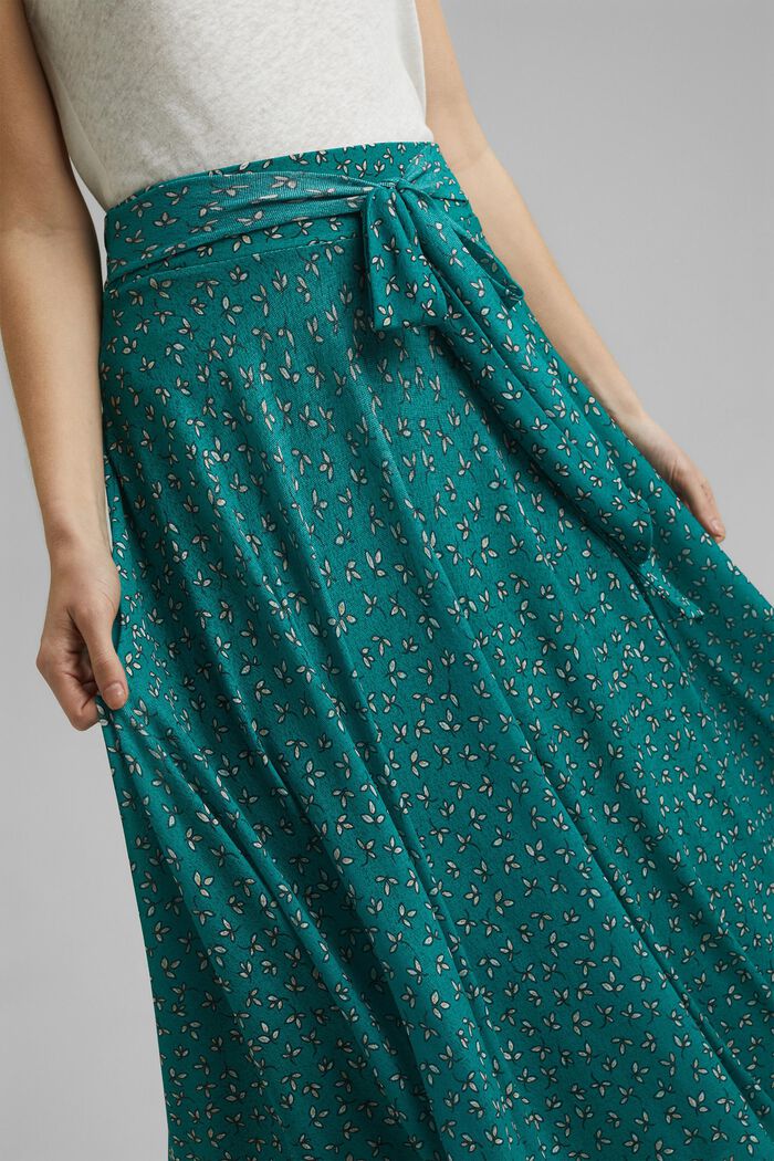 Žerzejová sukně v délce maxi, s potiskem, TEAL GREEN, detail image number 2