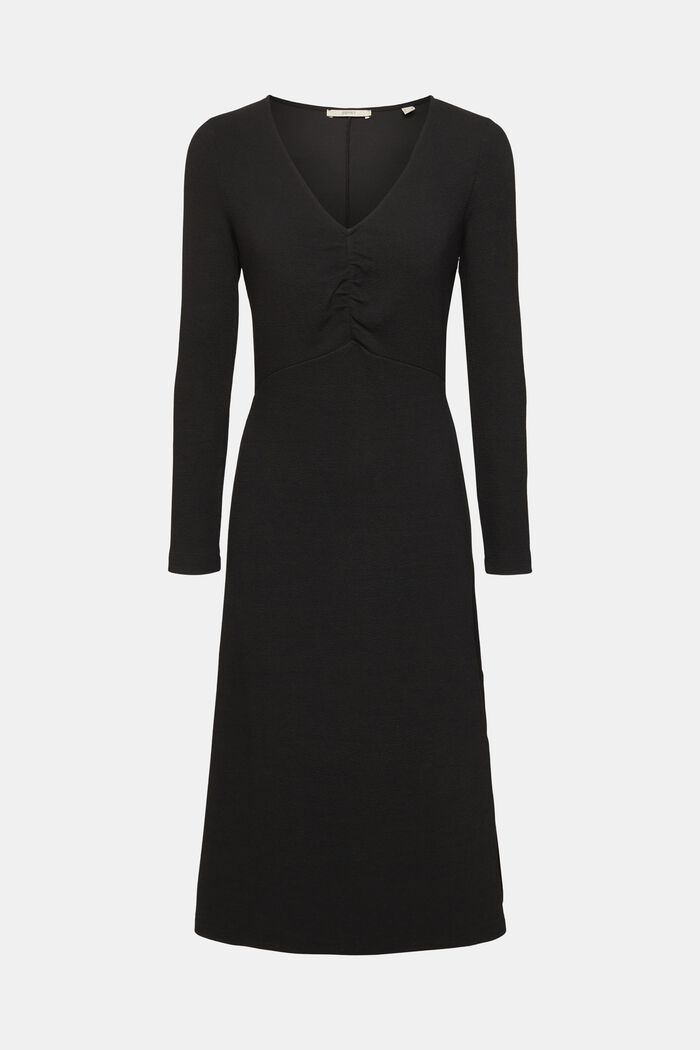 Midi šaty se špičatým výstřihem, BLACK, detail image number 6