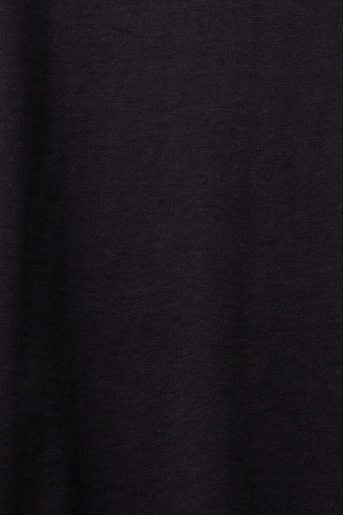 Tričko z bio bavlny, se špičatým výstřihem, BLACK, detail image number 4