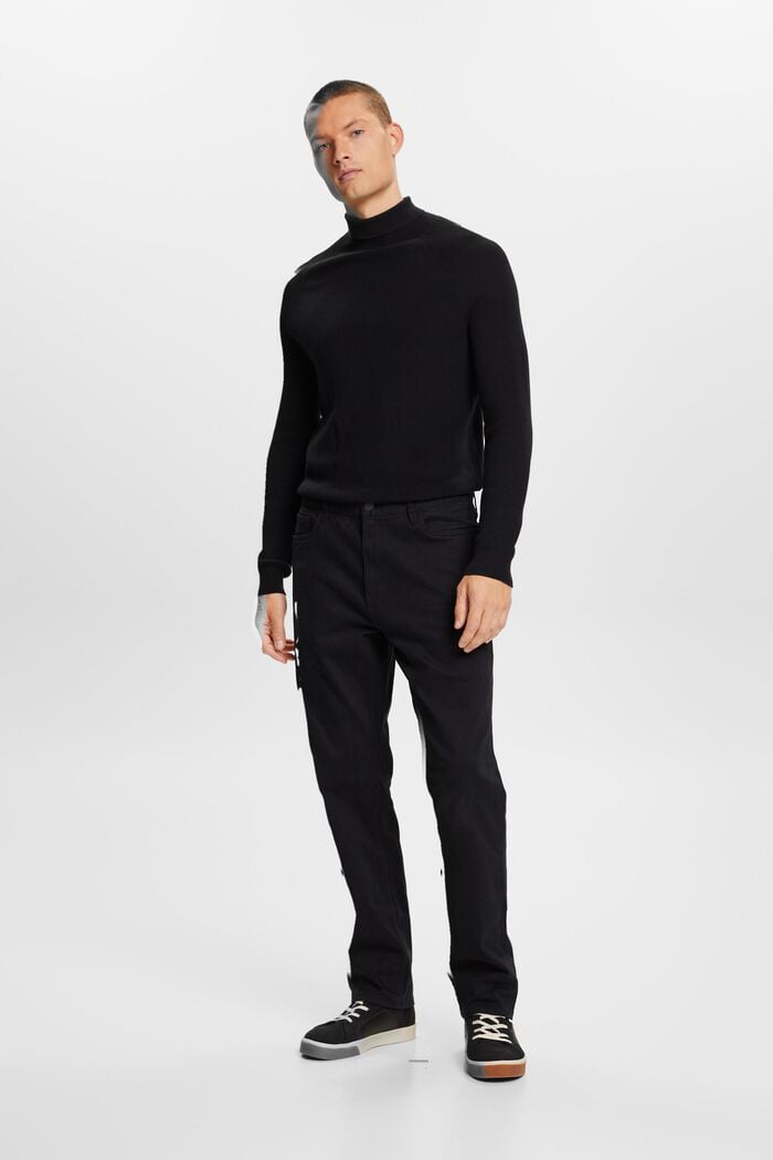 Klasické kalhoty s rovným střihem, BLACK, detail image number 5