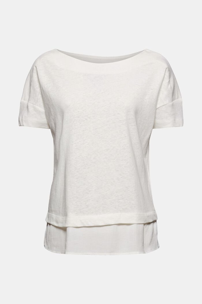 Se lnem: tričko s vrstveným vzhledem, OFF WHITE, detail image number 0