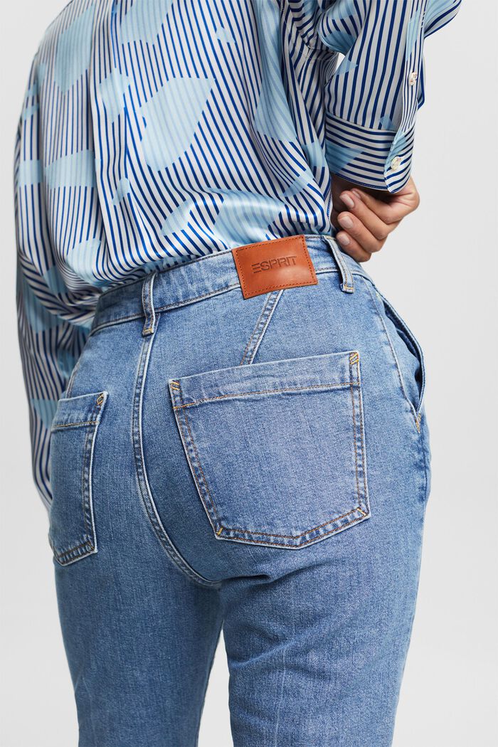 Slim džíny s vysokým pasem, BLUE LIGHT WASHED, detail image number 4