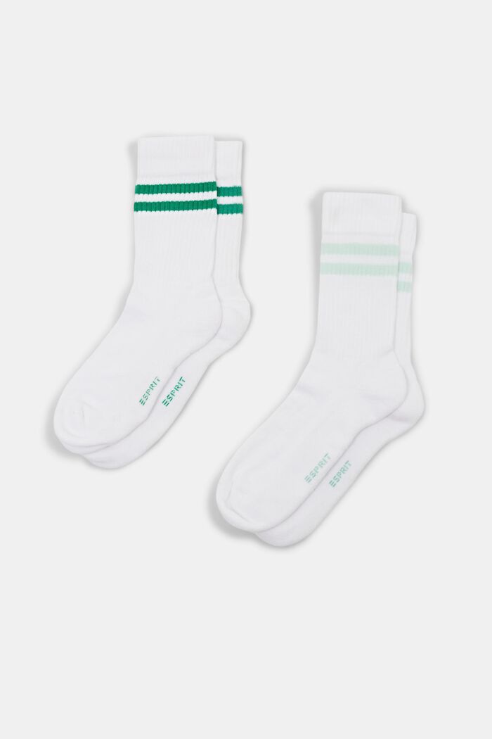 Pruhované tenisové ponožky, 2 páry v balení, NEW OFF WHITE, detail image number 0